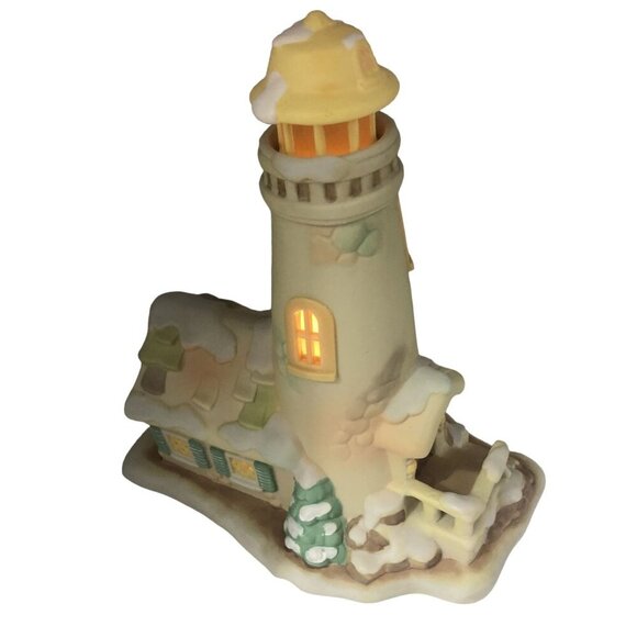 Helen Steiner Rice Collection Windows Of Gold Lighted Ceramic Lighthouse - Picture 4 of 13